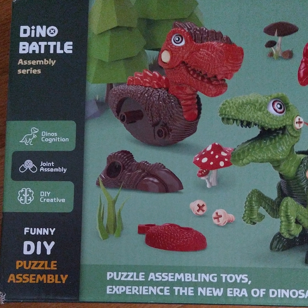 DIY Dinosaur Building Set - Red, Green, Yellow